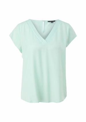 BLOUSE V-NECK SHORT SLEEVE 6003 BLEACHED A