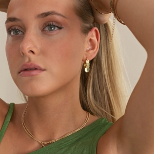 RIYA COIN HOOP EARRINGS GOLD