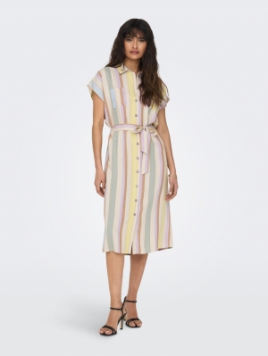 ONLTINE HANNOVER SS SHIRT DRES WHITECAP gray