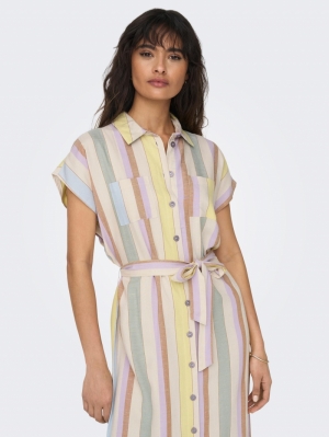 ONLTINE HANNOVER SS SHIRT DRES WHITECAP gray