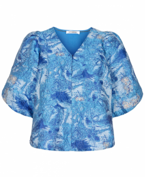 REA JACQUARD BLOUSE 76 NEW BLUE