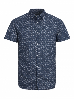PREMIUM BLACK LINEN SHIRT NAVY BLAZER